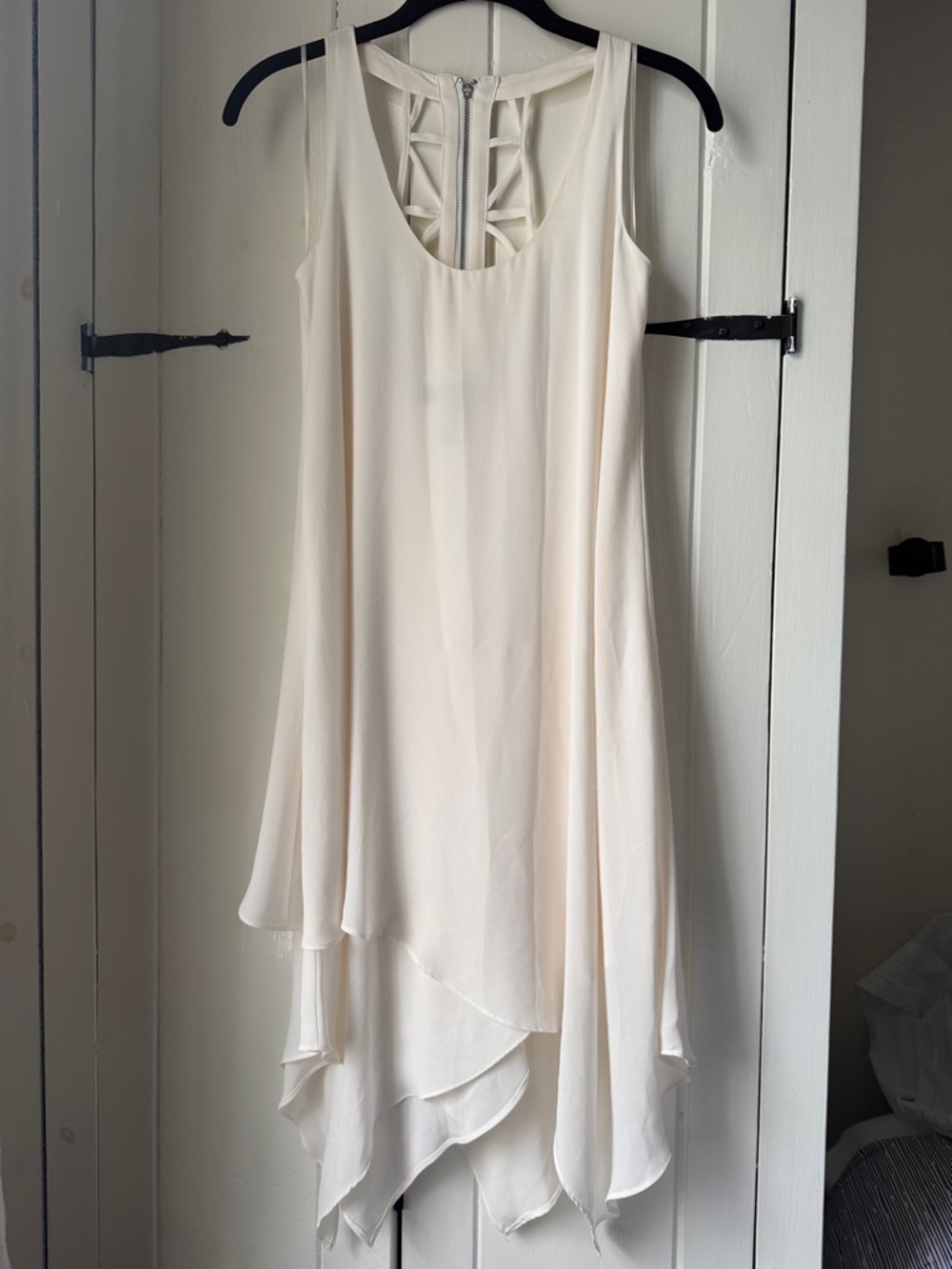 BCBG Paris Ivory Layered High-Low Dress